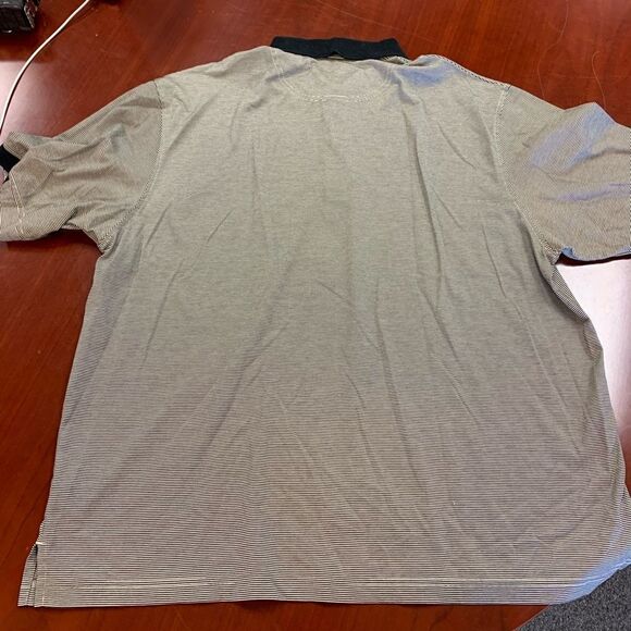 Hathaway Black & Tan Fine Stripe Golf Polo sz XL EUC - Picture 5 of 5